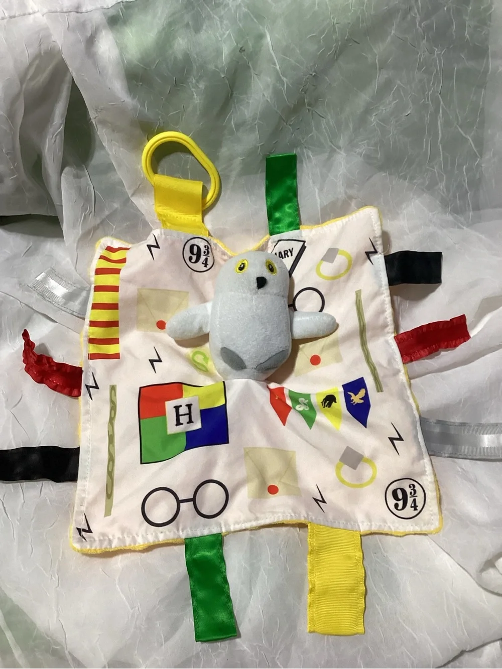 Baby Jack & Co 10x10” Wizard Lovey Owl Tag Toy for Babies Learning Sensory